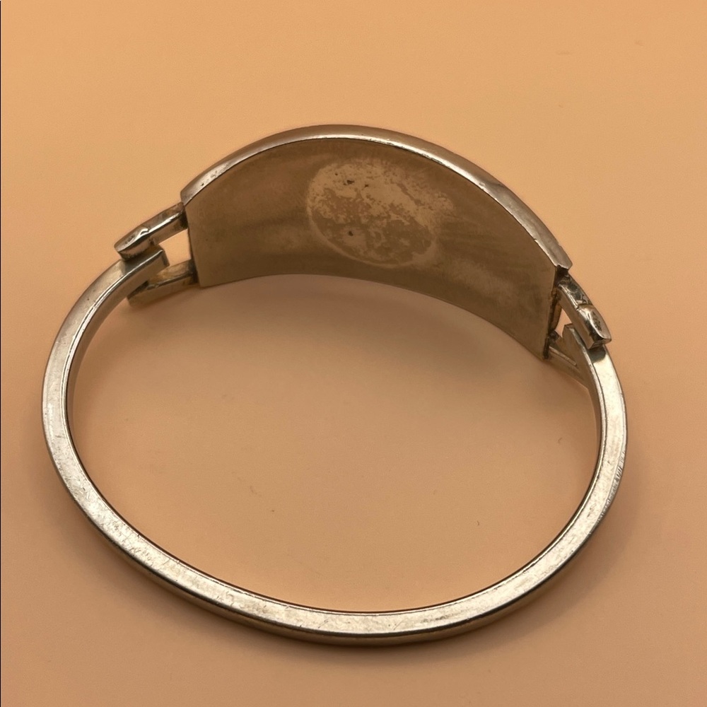 Silver and Pink Abalone Shell Bracelet M70 - Picture 5 of 10